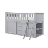 Orion Gray Low Loft Bunk with Bookcase and Dresser by Homelegance at Eve Furniture