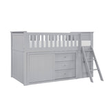 Orion Gray Low Loft Bunk with Bookcase and Dresser by Homelegance at Eve Furniture