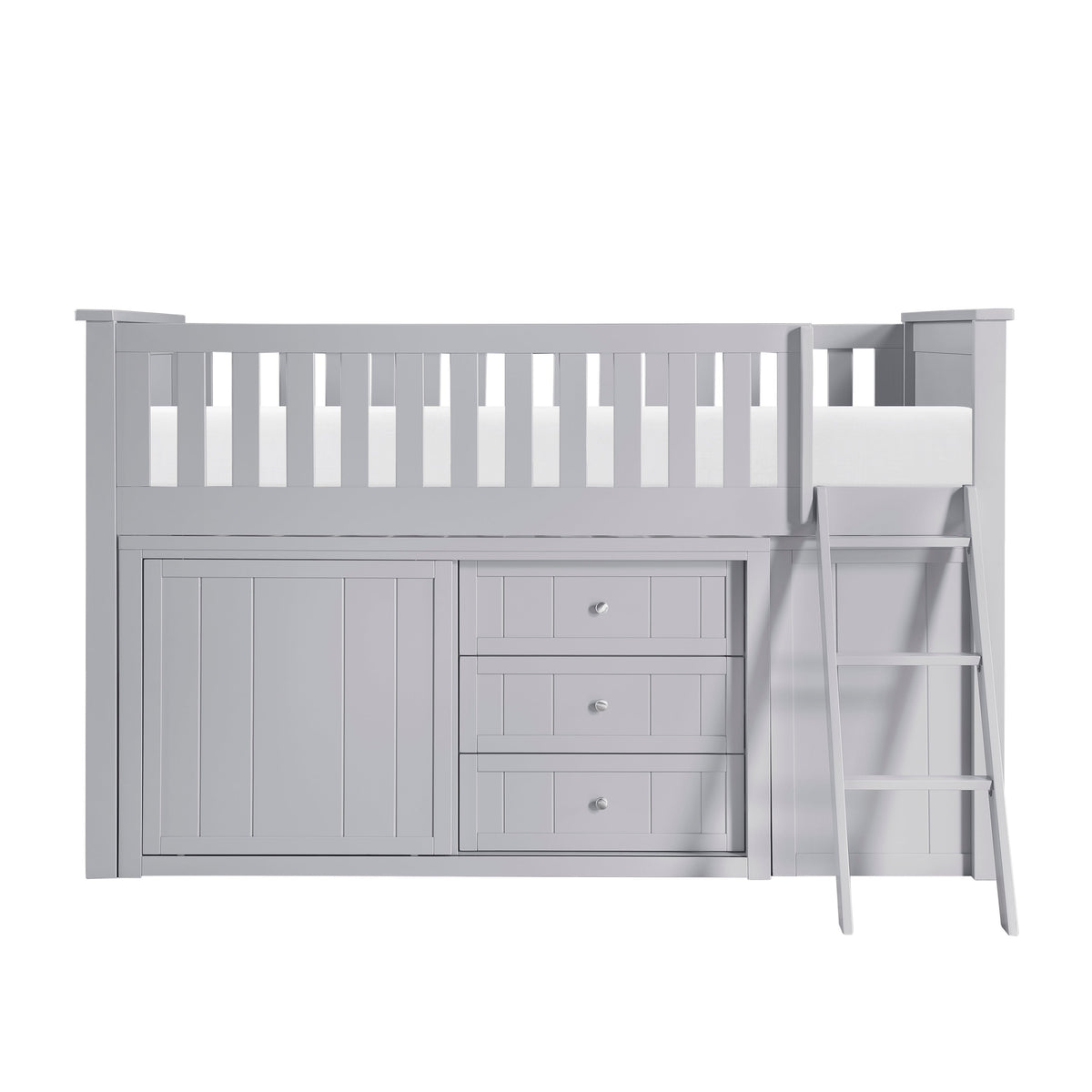 Orion Gray Low Loft Bunk with Bookcase and Dresser by Homelegance at Eve Furniture