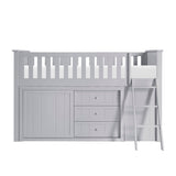 Orion Gray Low Loft Bunk with Bookcase and Dresser by Homelegance at Eve Furniture