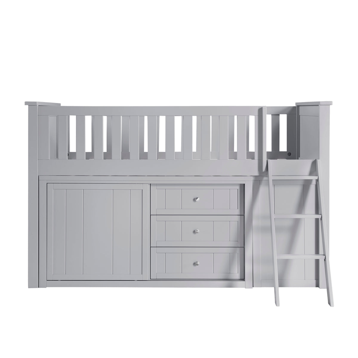 Orion Gray Low Loft Bunk with Bookcase and Dresser by Homelegance at Eve Furniture