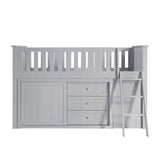 Orion Gray Low Loft Bunk with Bookcase and Dresser by Homelegance at Eve Furniture