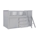 Orion Gray Low Loft Bunk with Bookcase and Dresser by Homelegance at Eve Furniture
