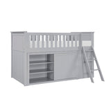 Orion Gray Low Loft Bunk with Bookcase and Dresser by Homelegance at Eve Furniture