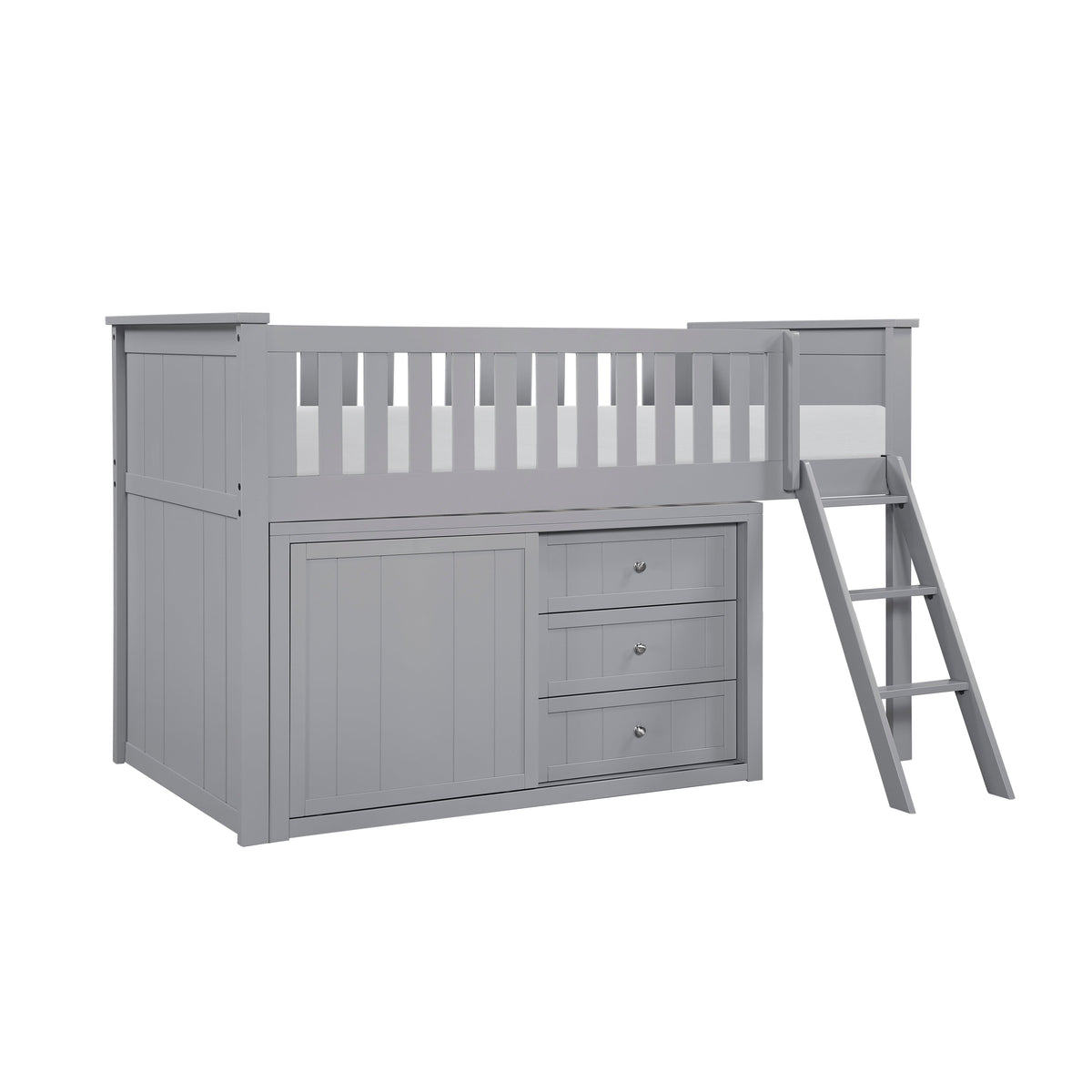 Orion Gray Low Loft Bunk with Dresser by Homelegance at Eve Furniture
