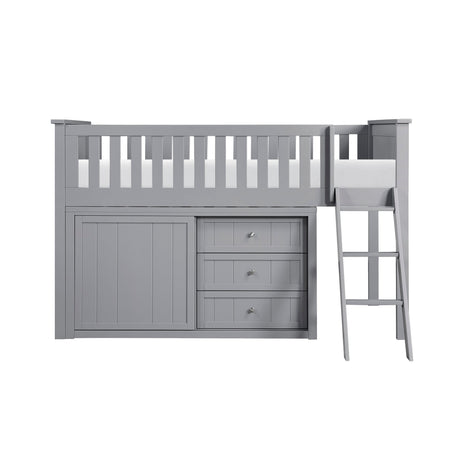 Orion Gray Low Loft Bunk with Dresser by Homelegance at Eve Furniture