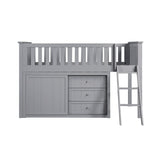 Orion Gray Low Loft Bunk with Dresser by Homelegance at Eve Furniture