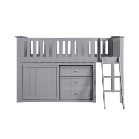 Orion Gray Low Loft Bunk with Dresser by Homelegance at Eve Furniture