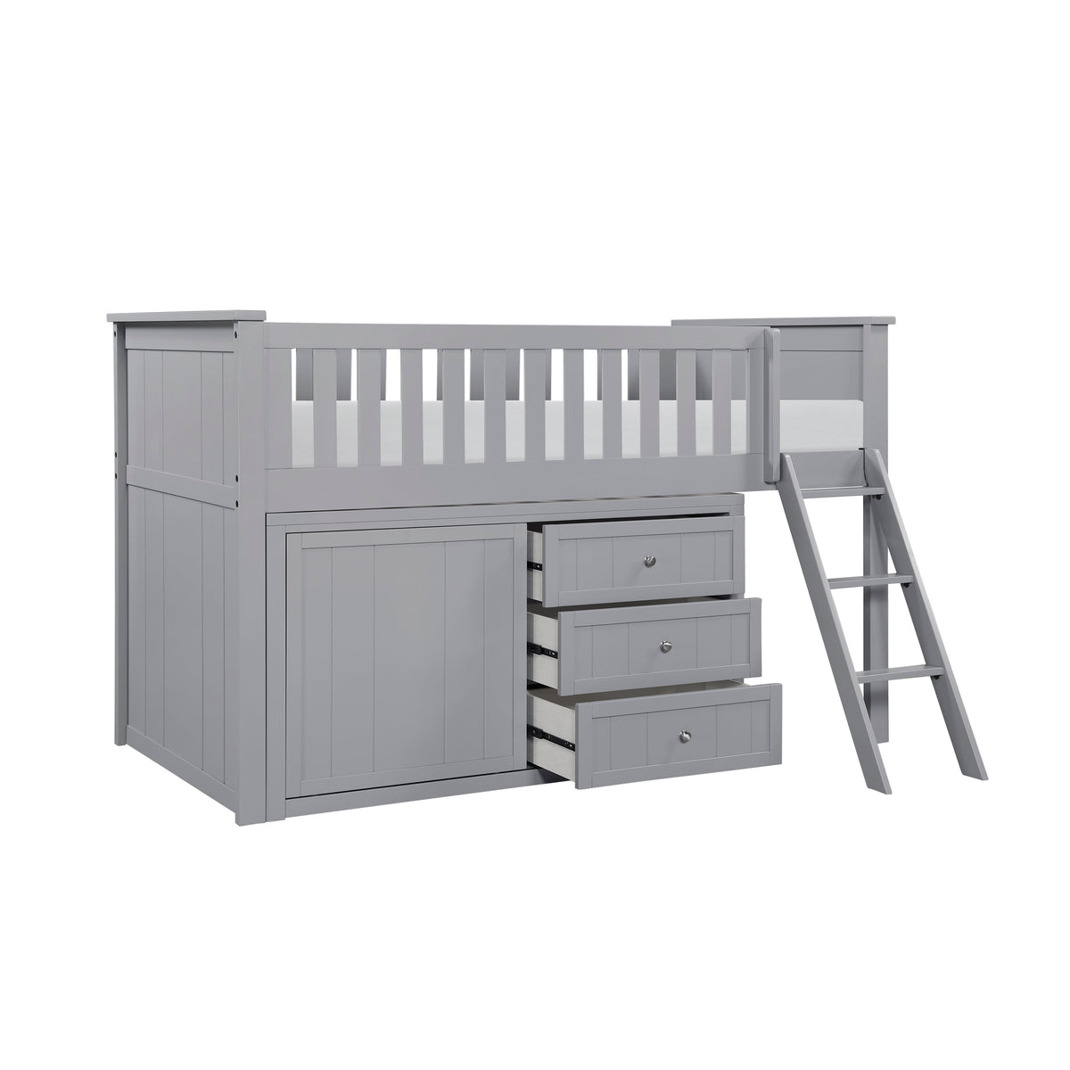 Orion Gray Low Loft Bunk with Dresser by Homelegance at Eve Furniture