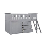 Orion Gray Low Loft Bunk with Dresser by Homelegance at Eve Furniture