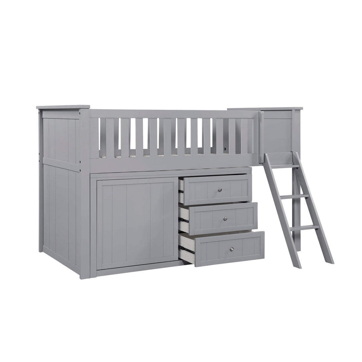 Orion Gray Low Loft Bunk with Dresser by Homelegance at Eve Furniture
