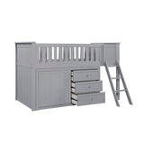 Orion Gray Low Loft Bunk with Dresser by Homelegance at Eve Furniture