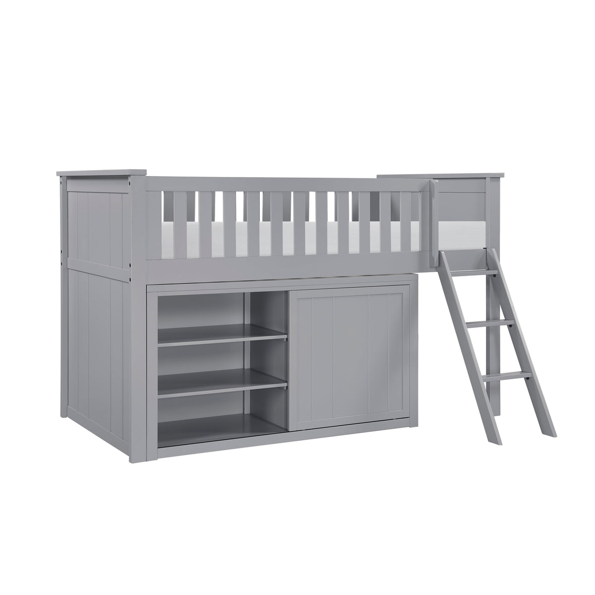 Orion Gray Low Loft Bunk with Dresser by Homelegance at Eve Furniture