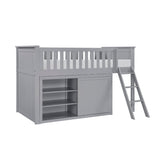 Orion Gray Low Loft Bunk with Dresser by Homelegance at Eve Furniture