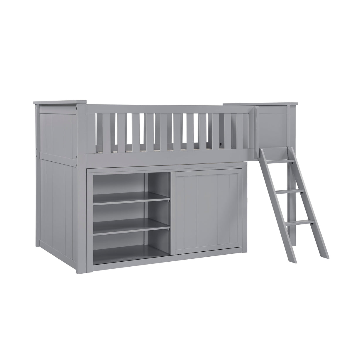 Orion Gray Low Loft Bunk with Dresser by Homelegance at Eve Furniture