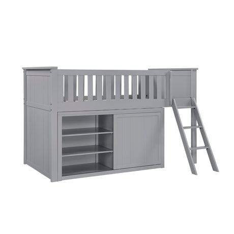 Orion Gray Low Loft Bunk with Dresser by Homelegance at Eve Furniture