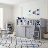 Orion Gray Low Loft Bunk with Dresser by Homelegance at Eve Furniture