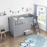 Orion Gray Low Loft Bunk with Dresser by Homelegance at Eve Furniture