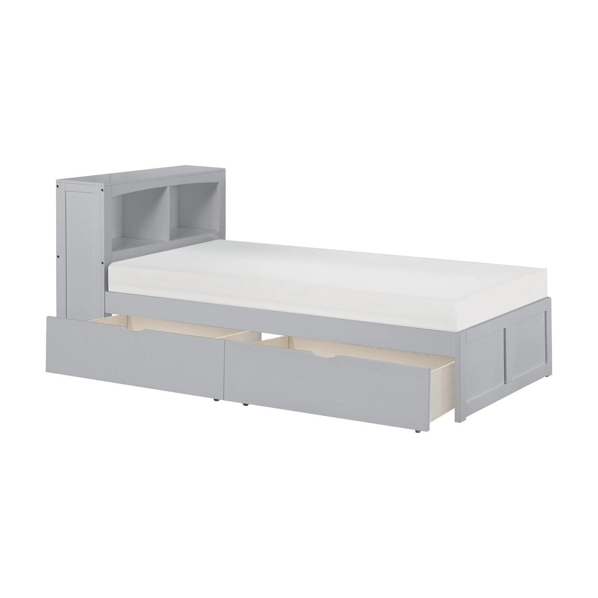 Orion Gray Twin Bookcase Bed with Storage Boxes by Homelegance at Eve Furniture