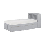 Orion Gray Twin Bookcase Bed with Storage Boxes by Homelegance at Eve Furniture