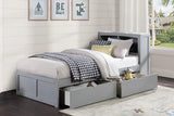 Orion Gray Twin Bookcase Bed with Storage Boxes by Homelegance at Eve Furniture