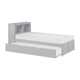 Orion Gray Twin Bookcase Bed with Twin Trundle by Homelegance at Eve Furniture
