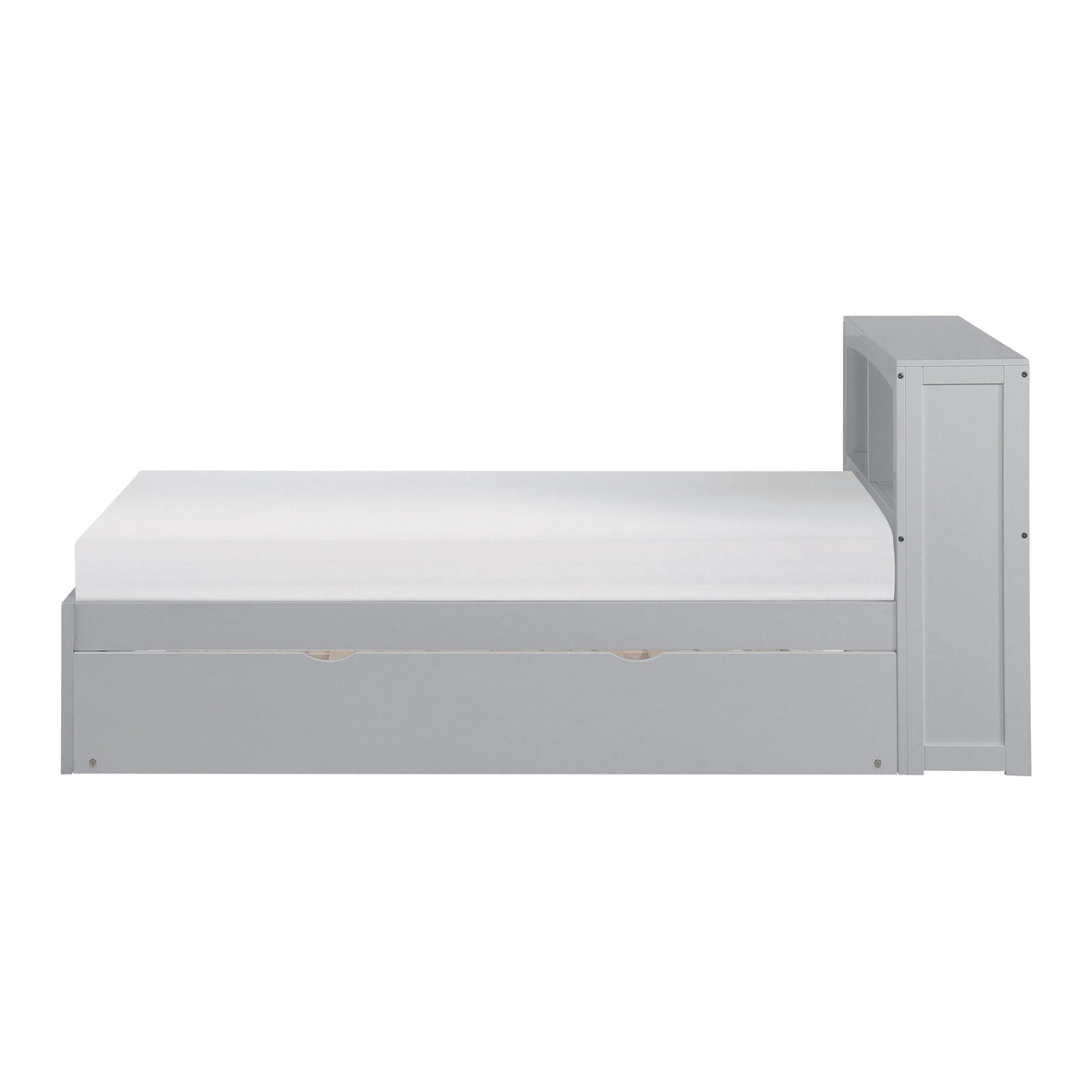 Orion Gray Twin Bookcase Bed with Twin Trundle by Homelegance at Eve Furniture