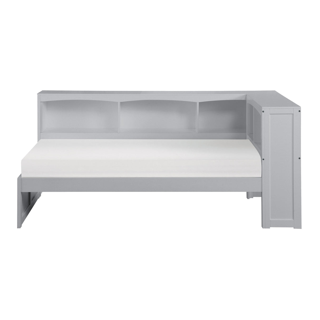 Orion Gray Twin Bookcase Corner Bed by Homelegance at Eve Furniture