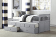 Orion Gray Twin Captains Trundle Bed by Homelegance at Eve Furniture