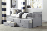 Orion Gray Twin Captains Trundle Bed by Homelegance at Eve Furniture