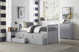 Orion Gray Twin Captains Trundle Bed by Homelegance at Eve Furniture