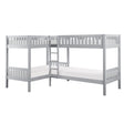 Orion Gray Twin Corner Bunk Bed by Homelegance at Eve Furniture
