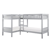 Orion Gray Twin Corner Bunk Bed by Homelegance at Eve Furniture