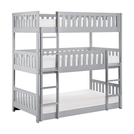 Orion Gray Twin Triple Bunk Bed by Homelegance at Eve Furniture