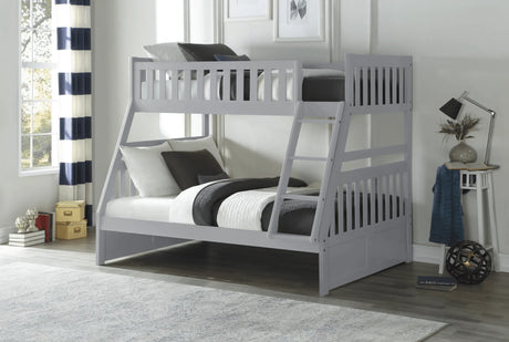 Orion Gray Twin/Full Bunk Bed by Homelegance at Eve Furniture