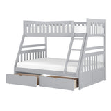 Orion Gray Twin/Full Bunk Bed with Storage Boxes by Homelegance at Eve Furniture