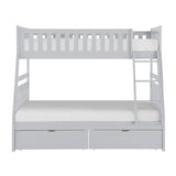 Orion Gray Twin/Full Bunk Bed with Storage Boxes by Homelegance at Eve Furniture