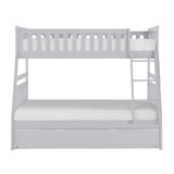 Orion Gray Twin/Full Bunk Bed with Twin Trundle by Homelegance at Eve Furniture