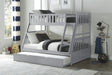Orion Gray Twin/Full Bunk Bed with Twin Trundle by Homelegance at Eve Furniture
