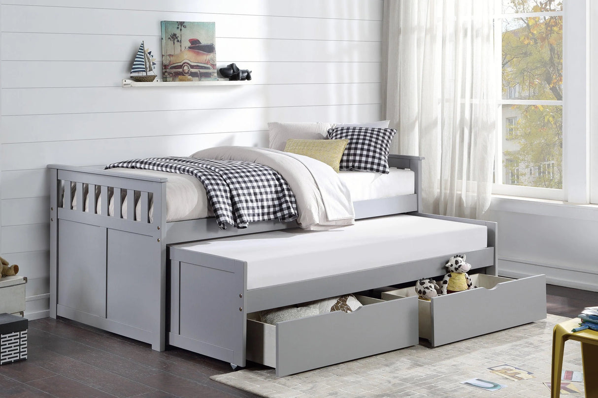 Orion Gray Twin/Twin Bed with Storage Boxes by Homelegance at Eve Furniture