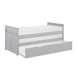Orion Gray Twin/Twin Bed with Twin Trundle by Homelegance at Eve Furniture