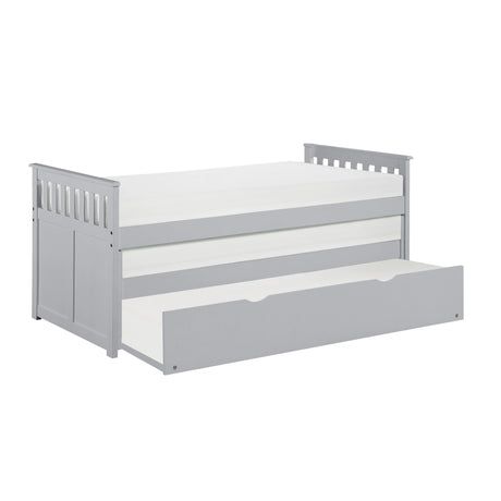 Orion Gray Twin/Twin Bed with Twin Trundle by Homelegance at Eve Furniture