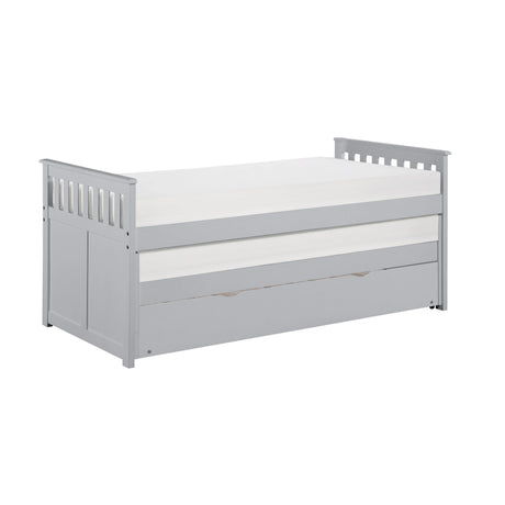 Orion Gray Twin/Twin Bed with Twin Trundle by Homelegance at Eve Furniture