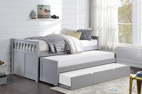 Orion Gray Twin/Twin Bed with Twin Trundle by Homelegance at Eve Furniture