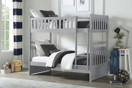 Orion Gray Twin/Twin Bunk Bed by Homelegance at Eve Furniture