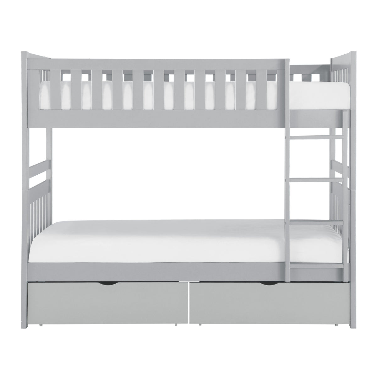 Orion Gray Twin/Twin Bunk Bed with Storage Boxes by Homelegance at Eve Furniture