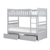 Orion Gray Twin/Twin Bunk Bed with Storage Boxes by Homelegance at Eve Furniture
