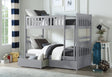 Orion Gray Twin/Twin Bunk Bed with Storage Boxes by Homelegance at Eve Furniture