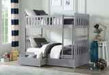 Orion Gray Twin/Twin Bunk Bed with Storage Boxes by Homelegance at Eve Furniture