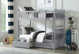 Orion Gray Twin/Twin Bunk Bed with Storage Boxes by Homelegance at Eve Furniture